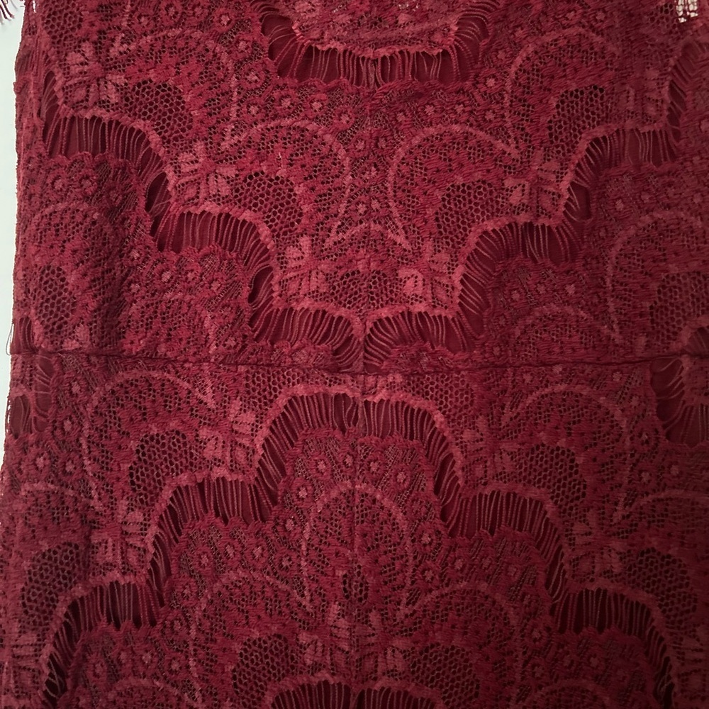 Free People Peekaboo Burgundy Lace Dress Size M NWOT - Picture 4 of 10